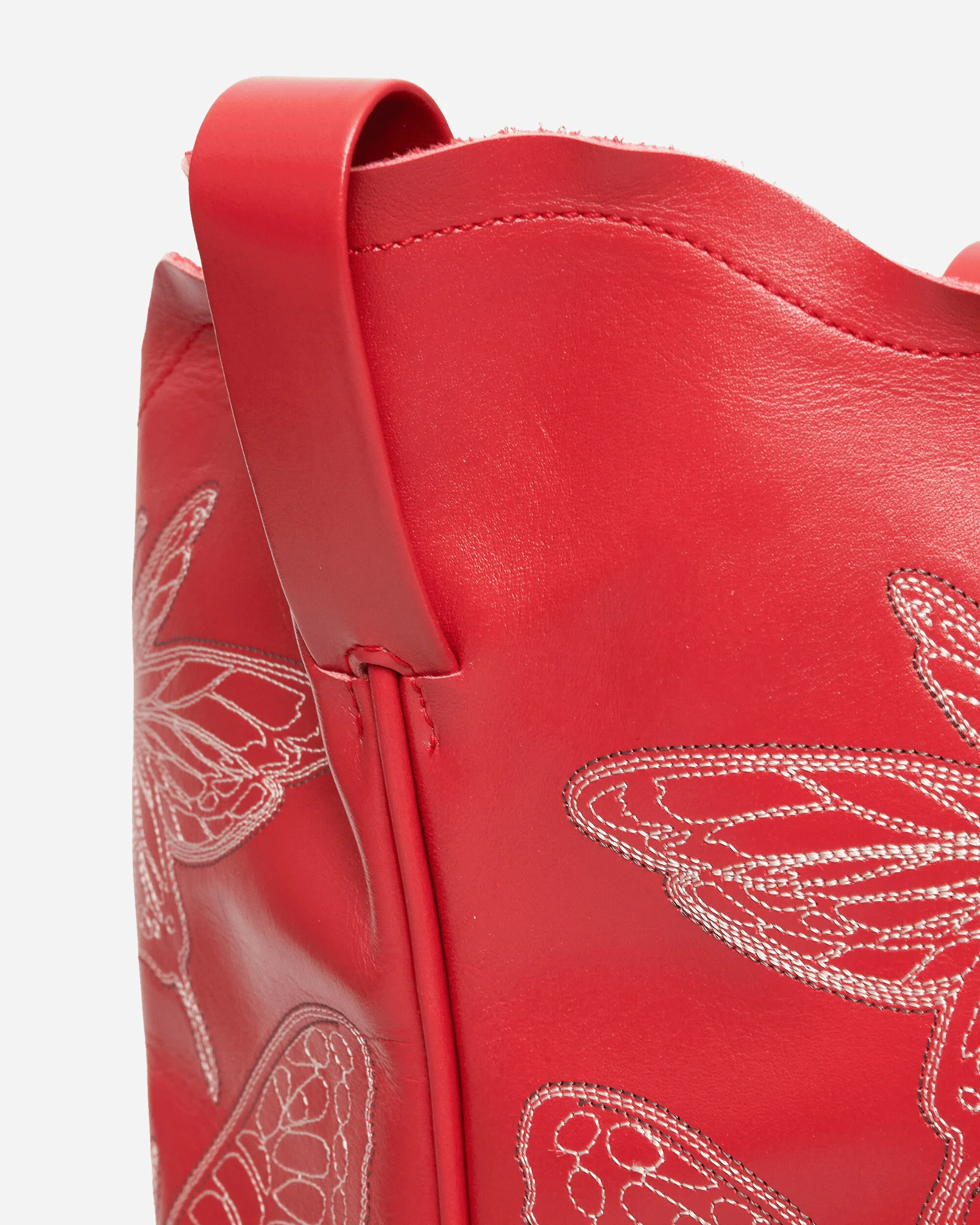 Women's Leather Western Boots Red - Image 6