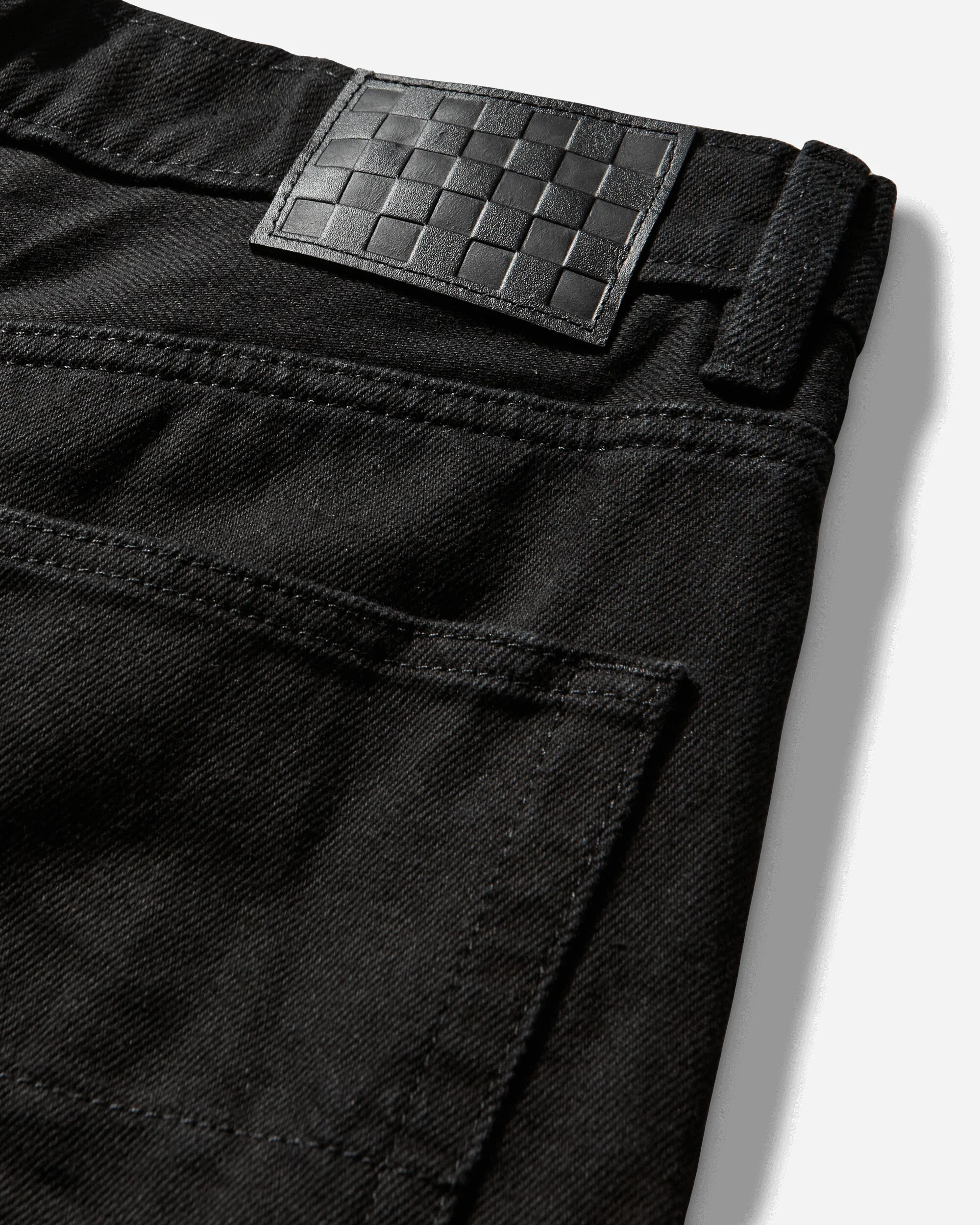 Men's Check-5 Baggy Denim Pants Black - Image 4