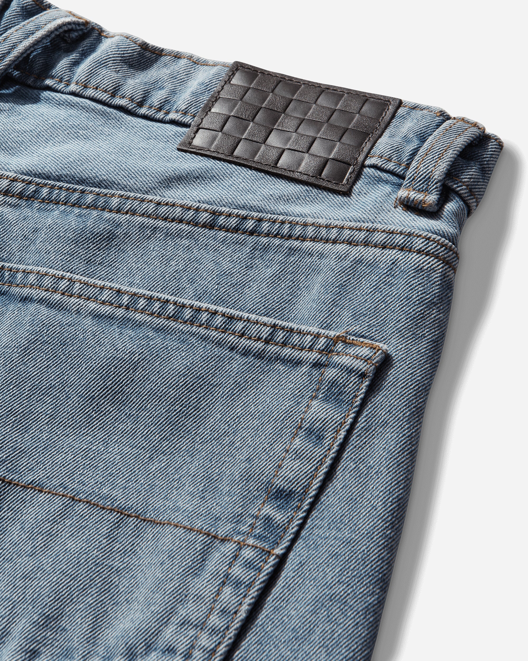 Men's Check-5 Loose Denim Pants Stonewash / Blue - Image 4