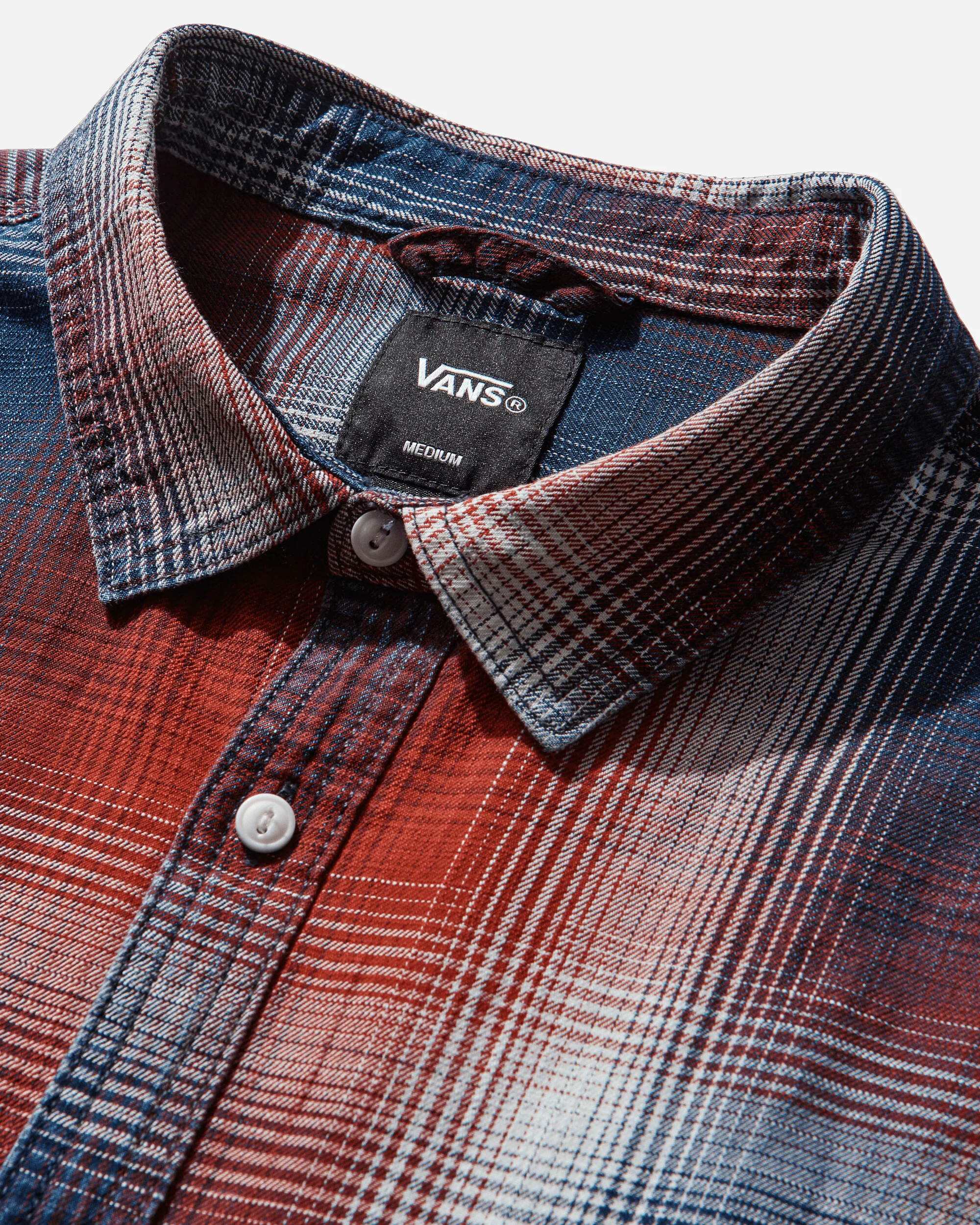 Men's Indigo Plaid Longsleeve Shirt Racing Red - Image 3