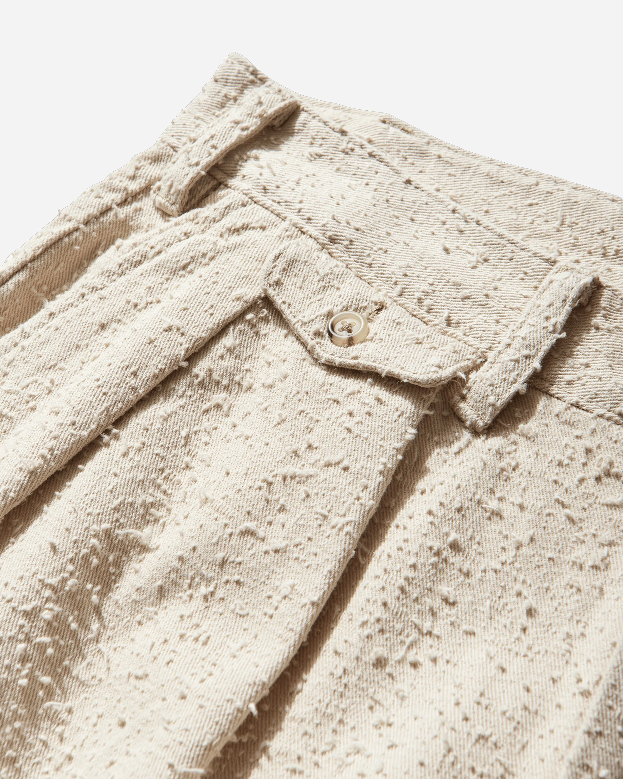 Men's Back Pleated Trousers Creme Brulee - Image 3
