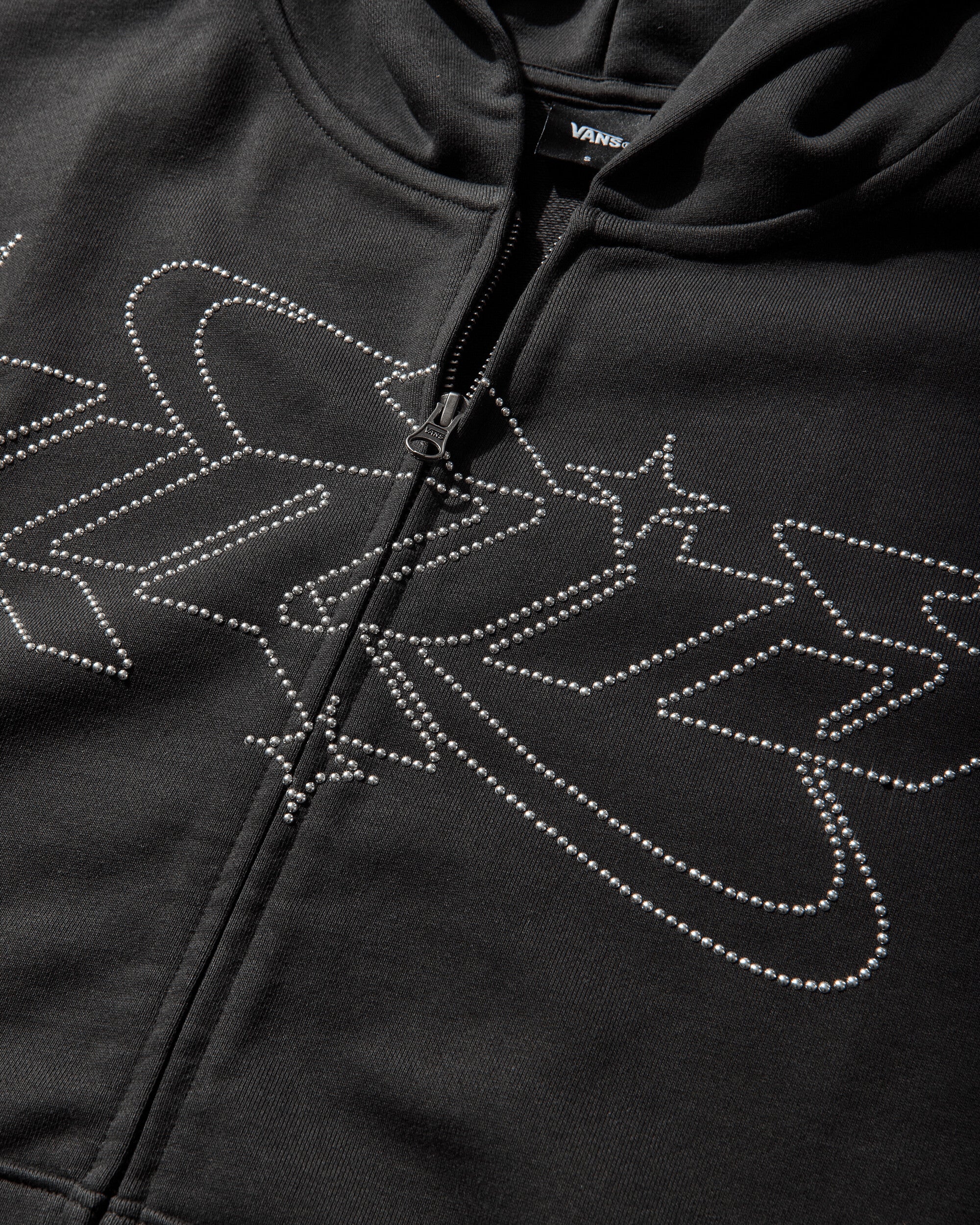 Women's Y2K Star Zip Hoodie Black - Image 3