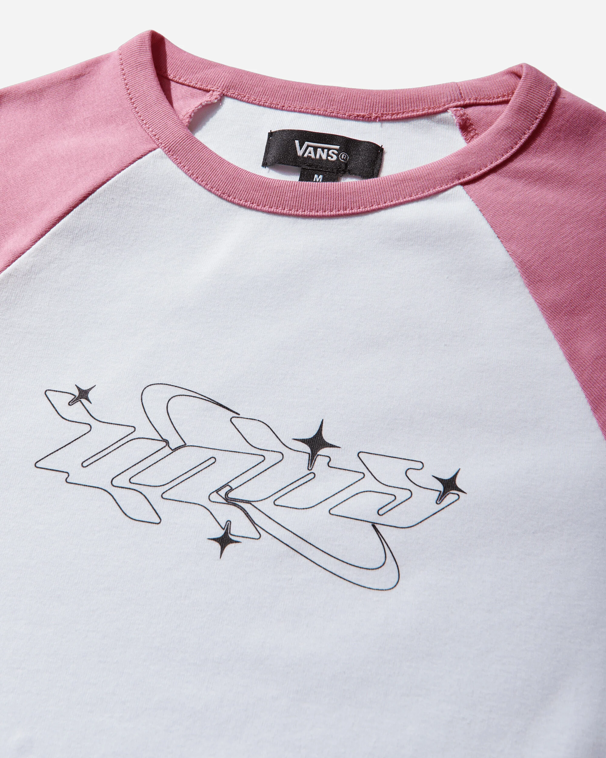 Women's Y2K Star Raglan Longsleeve T-Shirt Pink Fizz - Image 3
