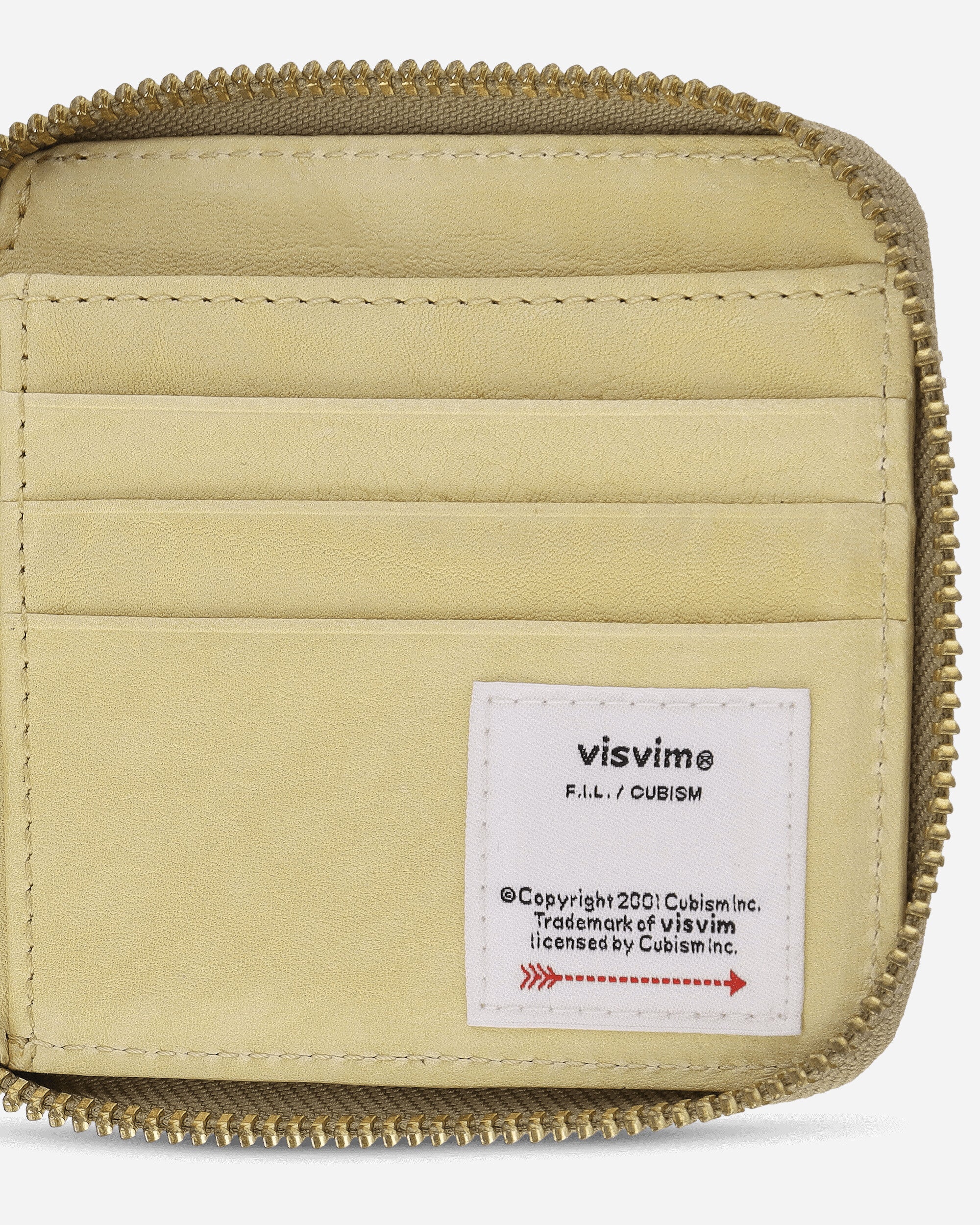 Leather Bi-Fold Wallet Beige - Image 5