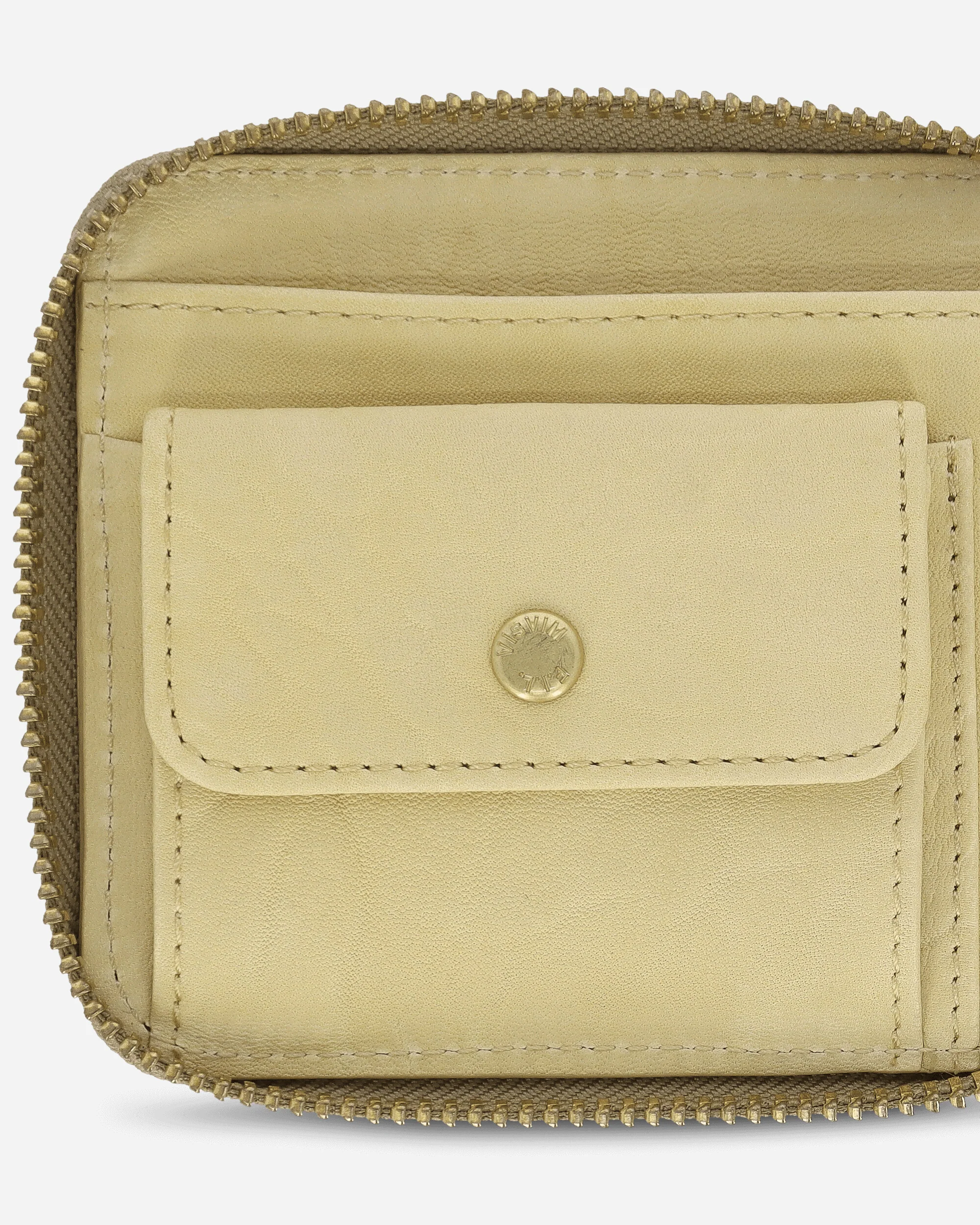 Leather Bi-Fold Wallet Beige - Image 6