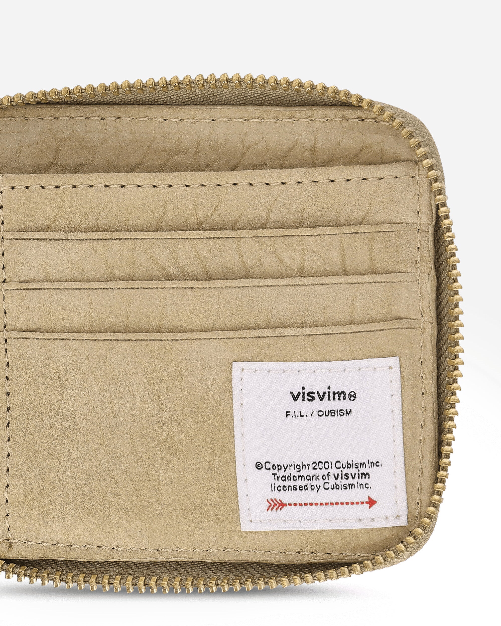 Suede Bi-Fold Wallet Beige - Image 5