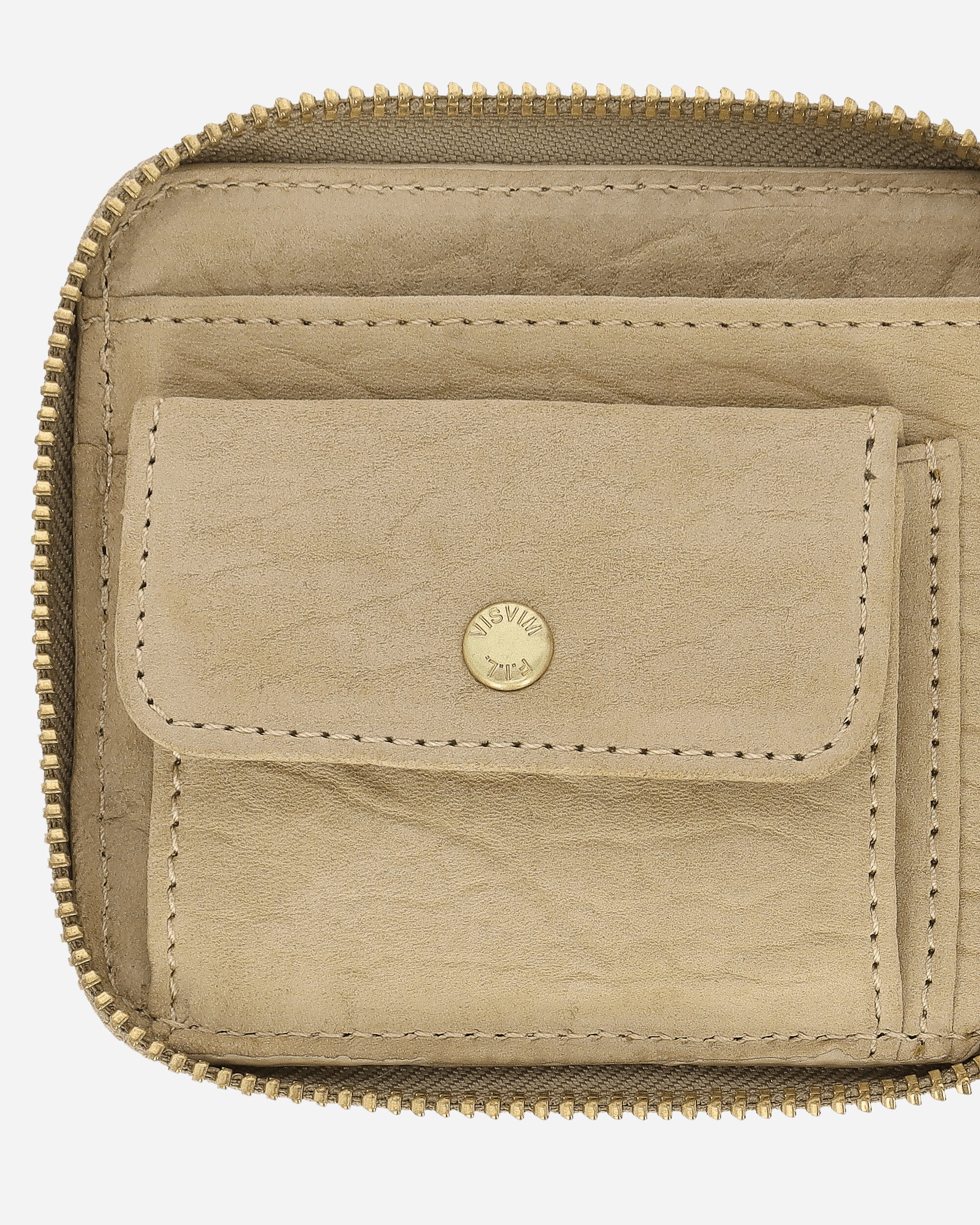Suede Bi-Fold Wallet Beige - Image 6