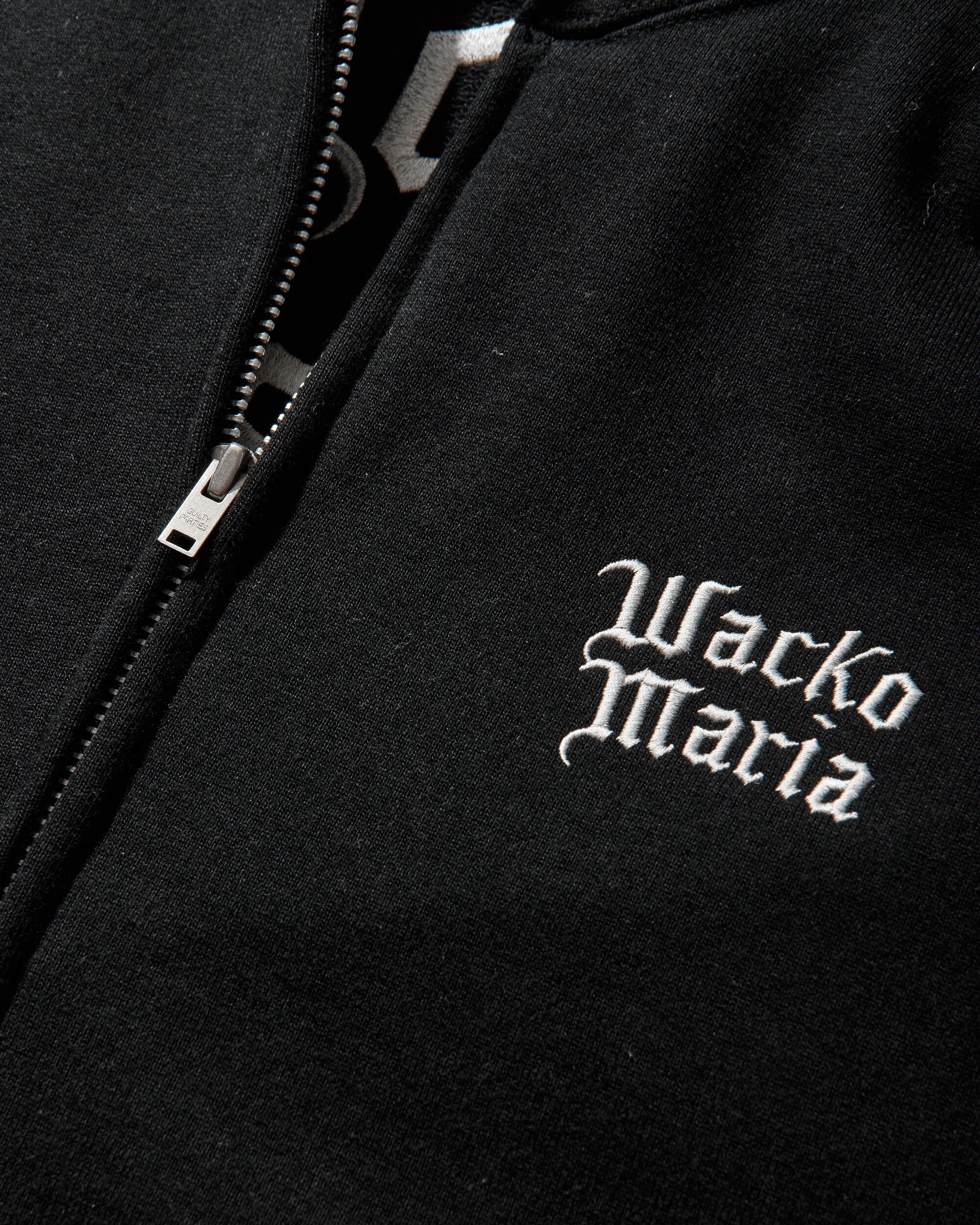 Men's Heavy Weight Full Zip Hoodie Black - Image 3