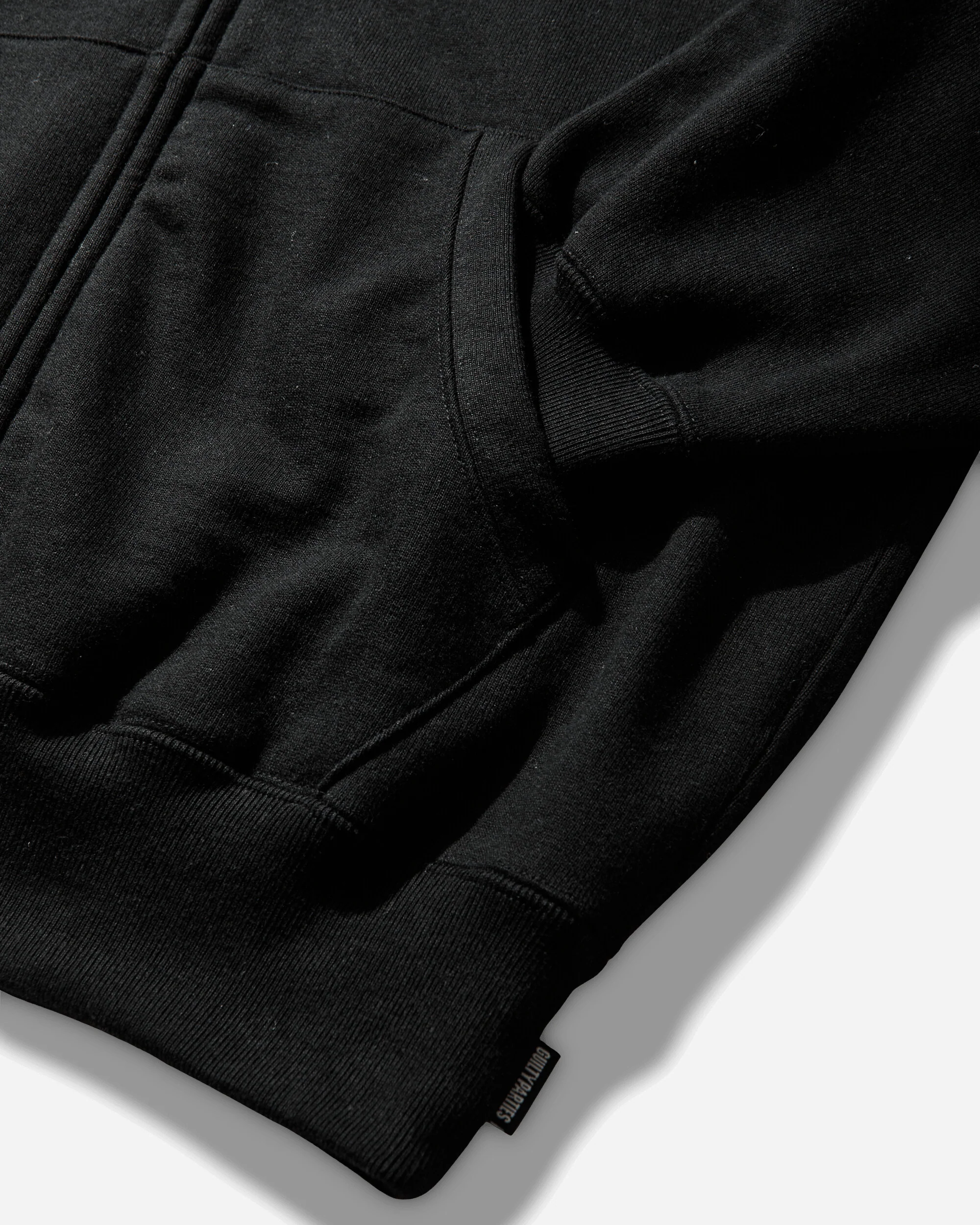 Men's Heavy Weight Full Zip Hoodie Black - Image 4