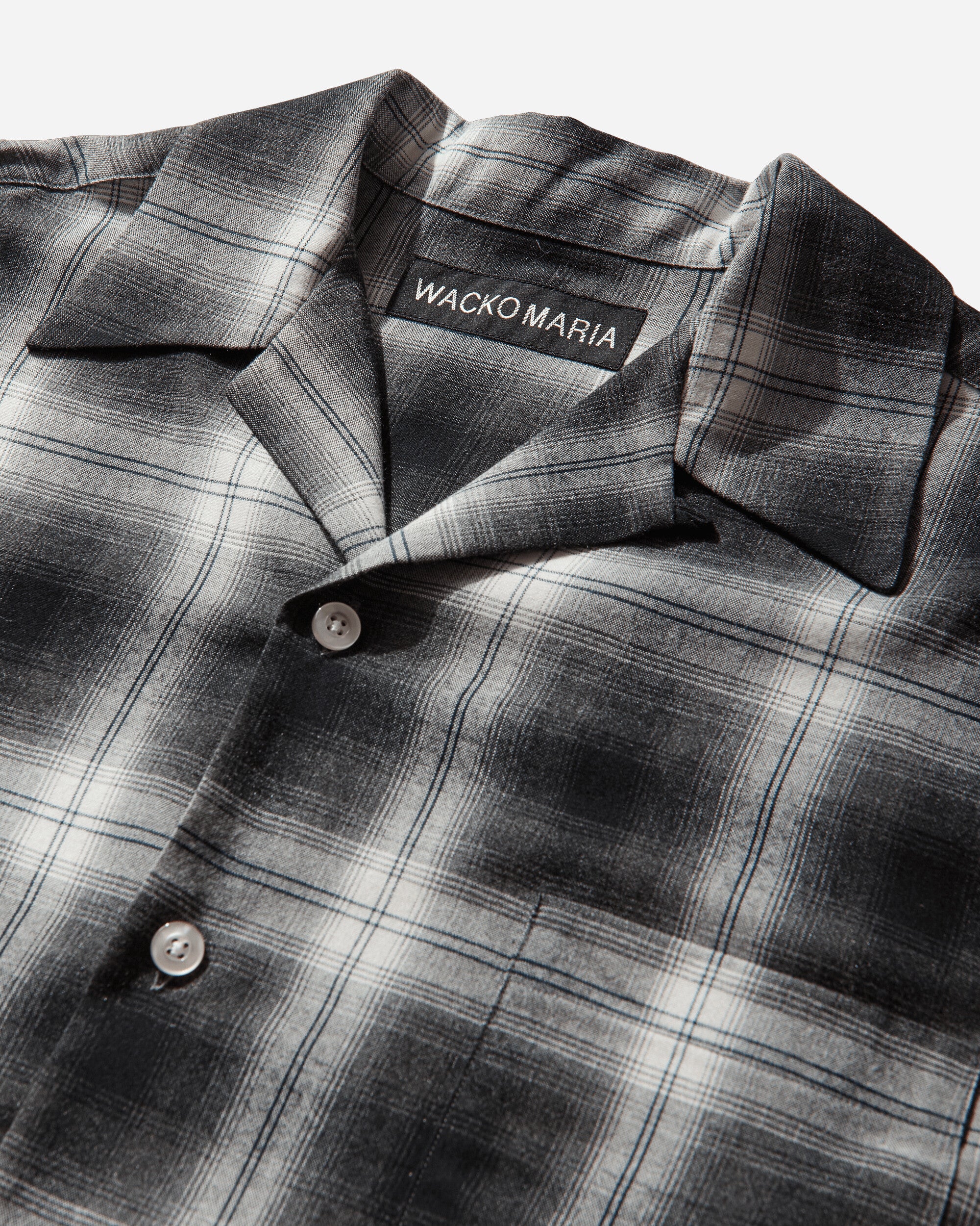 Men's Ombre Check Open Collar Longsleeve Shirt (Type-1) Grey - Image 3