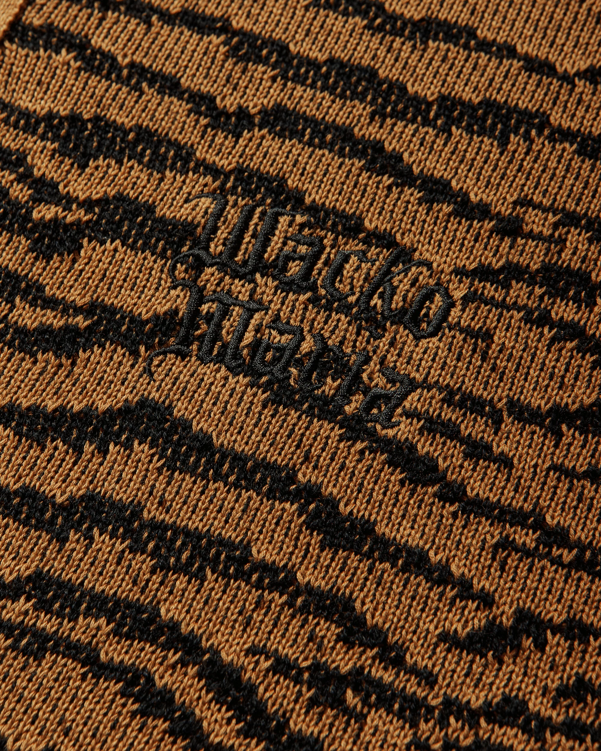 Men's Tiger Knit Polo Shirt Orange - Image 4