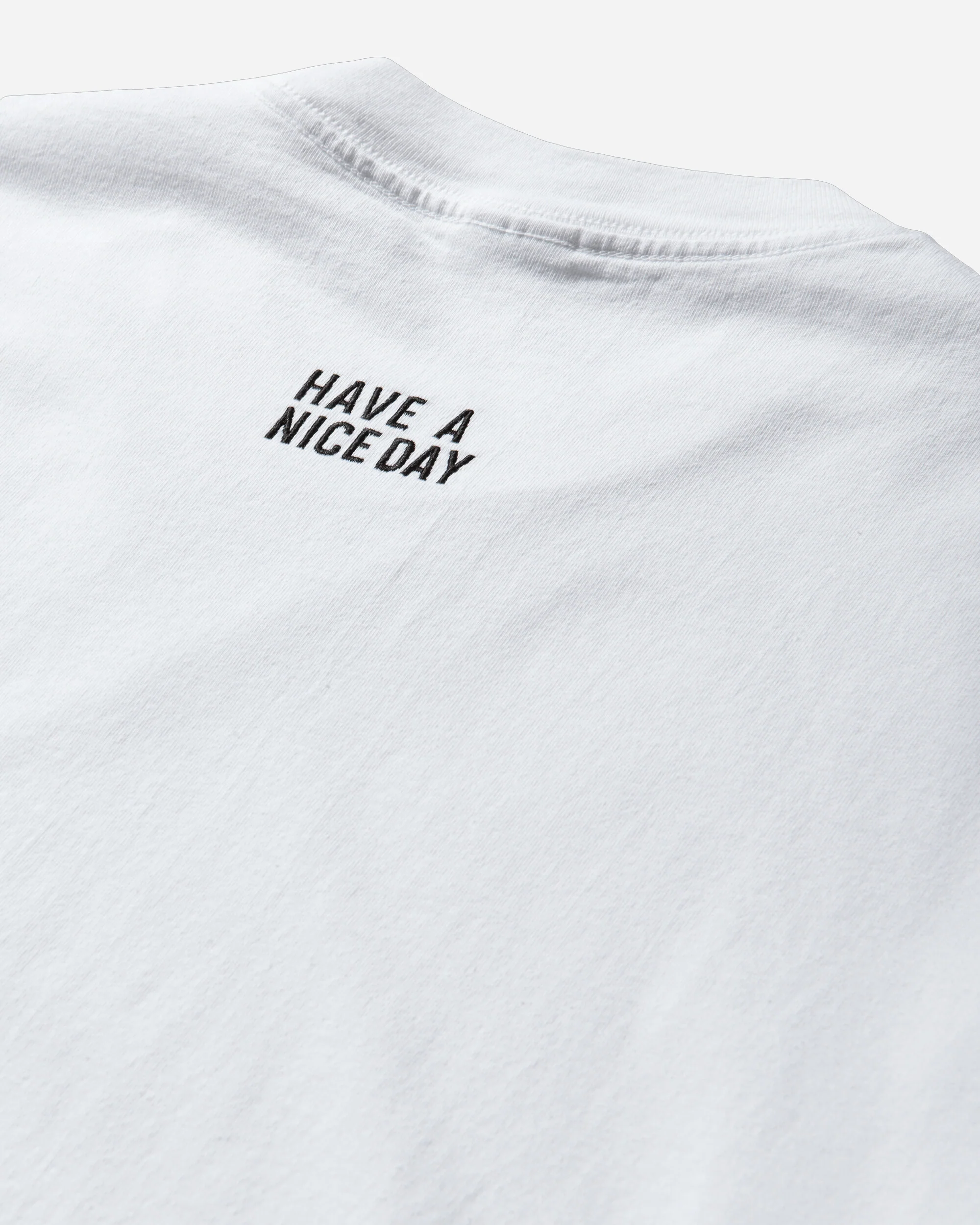 Men's Washed Heavy Weight Longsleeve T-Shirt (Type-1) White - Image 3