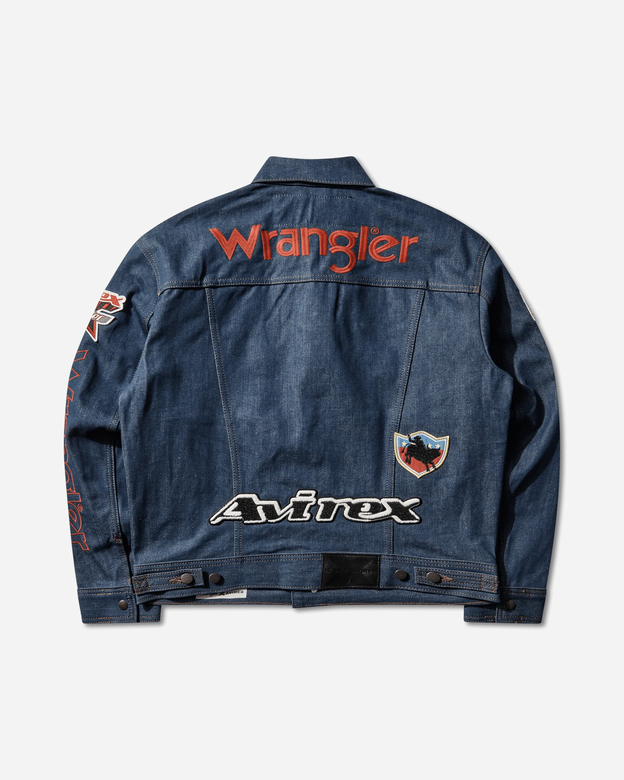 Men's Avirex Patch Jacket Raw Indigo - Image 2