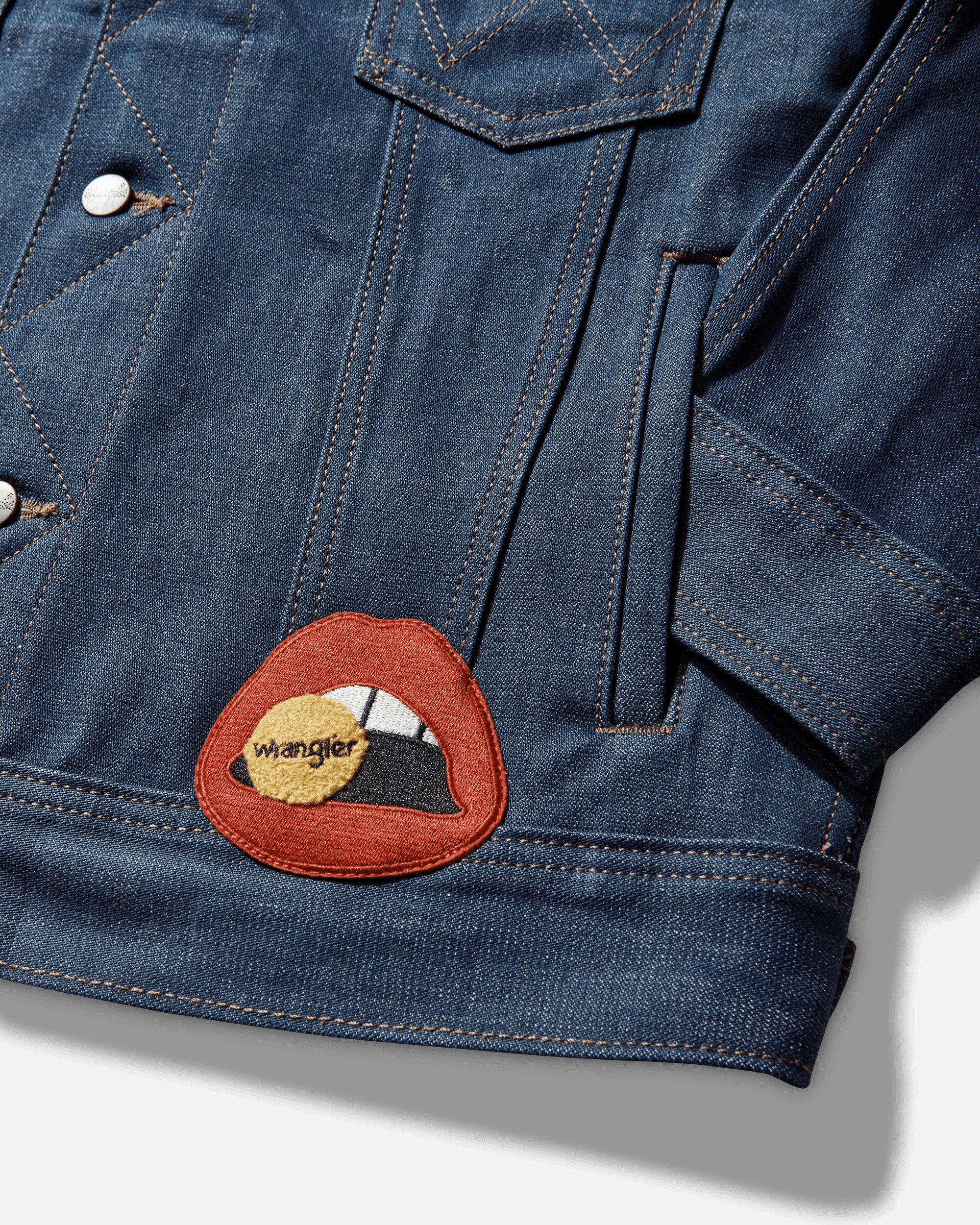 Men's Avirex Patch Jacket Raw Indigo - Image 3