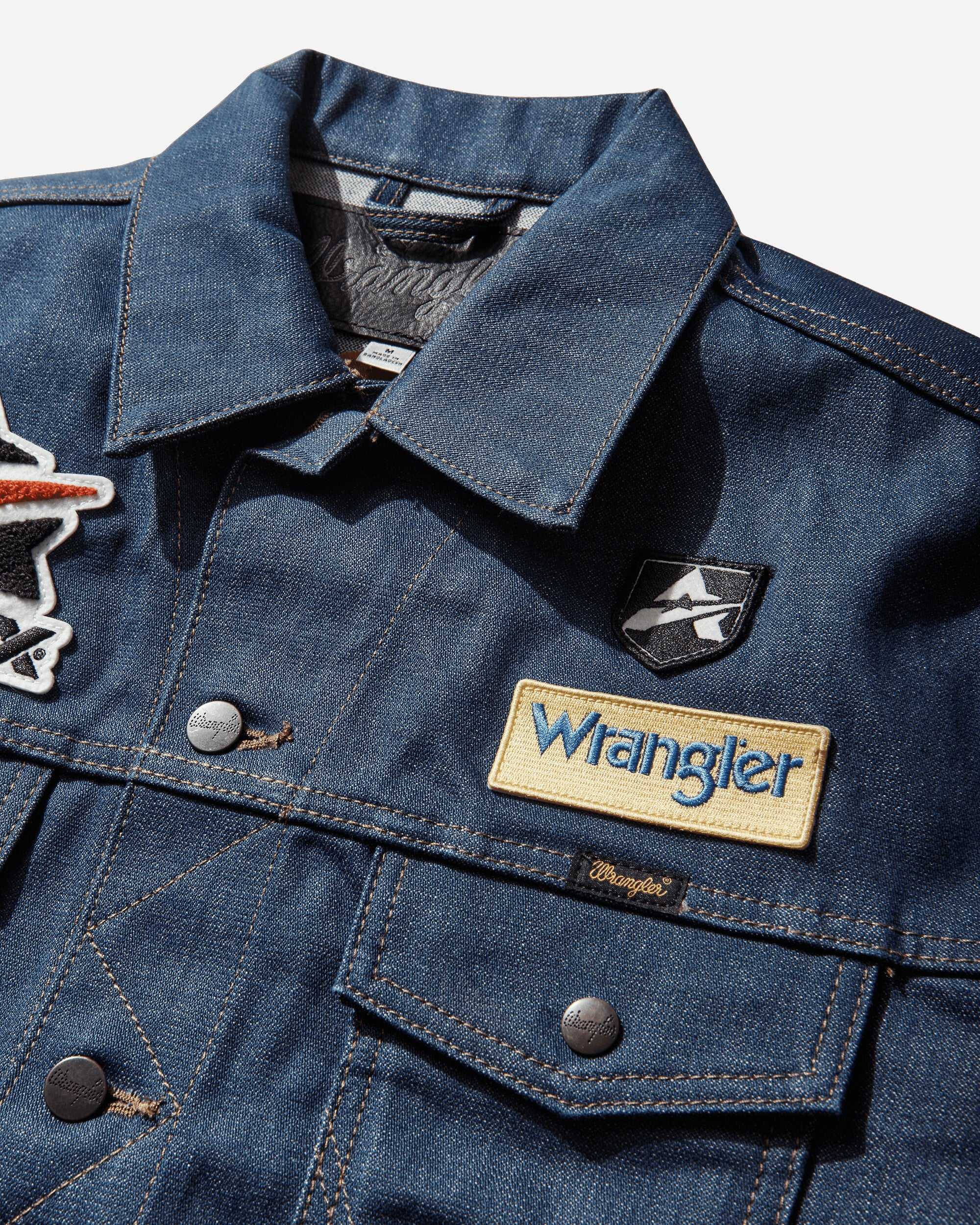 Men's Avirex Patch Jacket Raw Indigo - Image 4