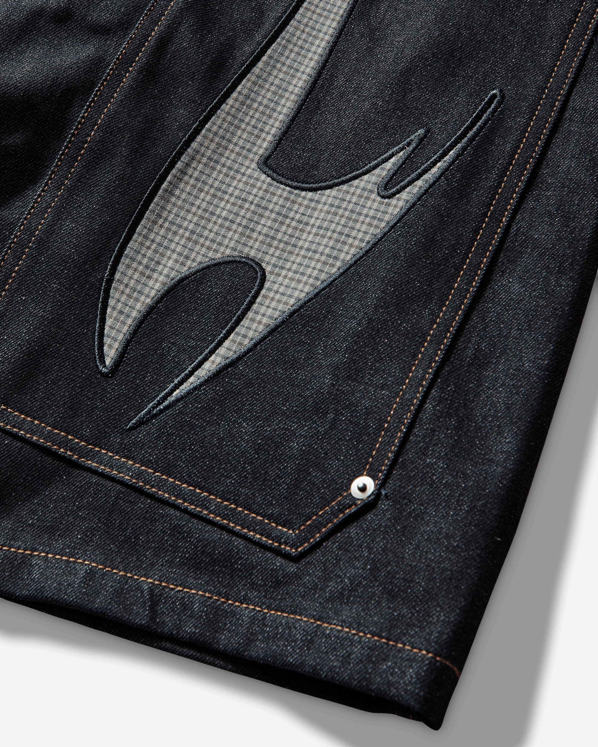 Men's Cut Out XL Loose Shorts Indigo - Image 3