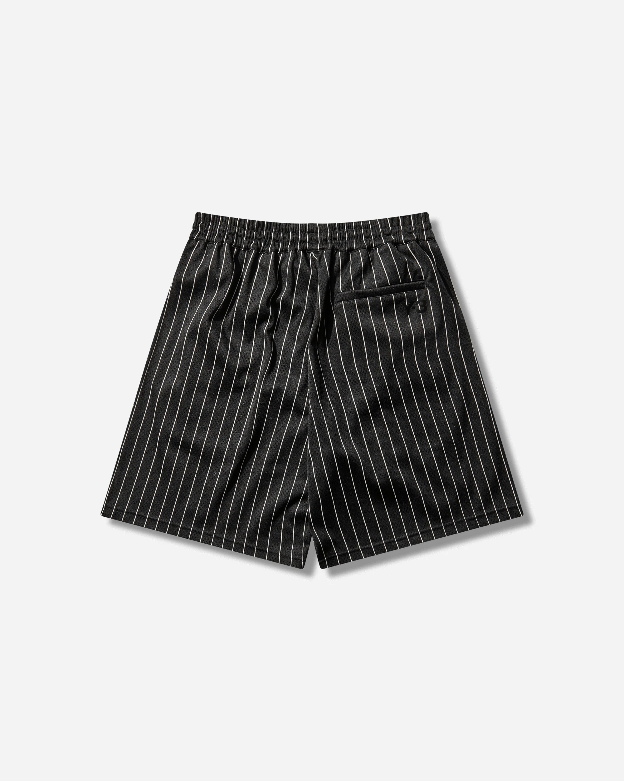 Y-3 Mesh Pinstripe Shorts Black - Image 2