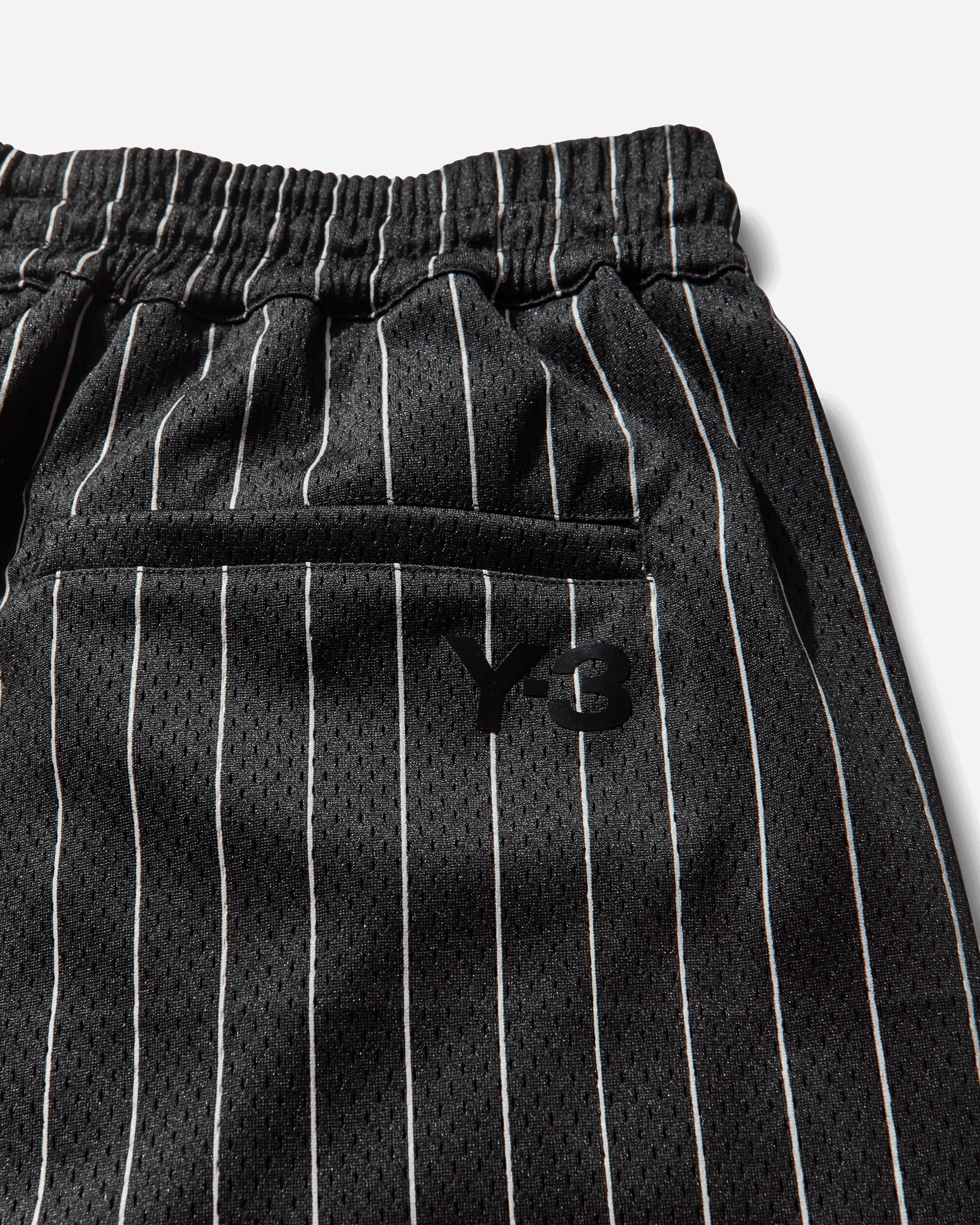 Y-3 Mesh Pinstripe Shorts Black - Image 3